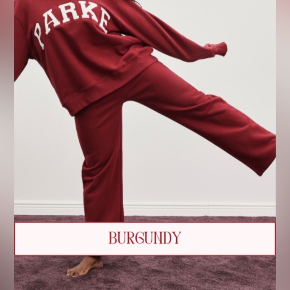 Parke Wide Leg Sweatpants Valentines Day collection (burgundy)